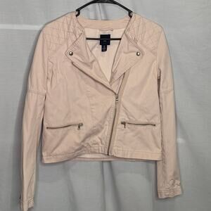 Gap Light Pink Quilted Moto Jacket Women's 8
